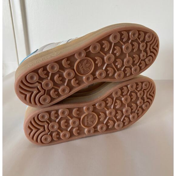 Grey and Light Blue Adidas Gazelle Bold Platform Sneakers Kids 6.5 - Picture 7 of 8